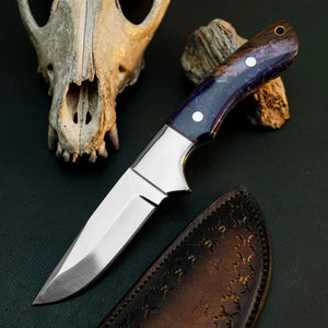 9.0" Handmade Drop Point Skinner Knife – Stainless Steel Resin Handle