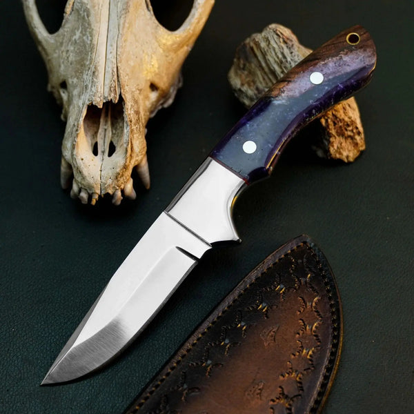 Load image into Gallery viewer, 9.0" Handmade Drop Point Skinner Knife – Stainless Steel Resin Handle
