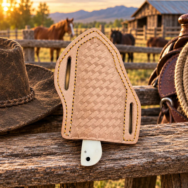 Load image into Gallery viewer, Boneclaw Rasp Steel Bone Handle Skinner Knife – Leather Sheath
