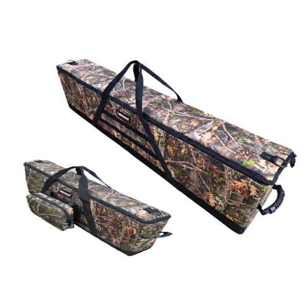 Load image into Gallery viewer, Hunt-Ready Top-Opener Double Scoped Rifle Lakewood Camo Hardcase With Rifle Inside And MOLLE Side Pocket Attached
