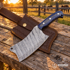 Timbercrest Forgehaven Damascus Kitchen Cleaver – Densified Wood Handle