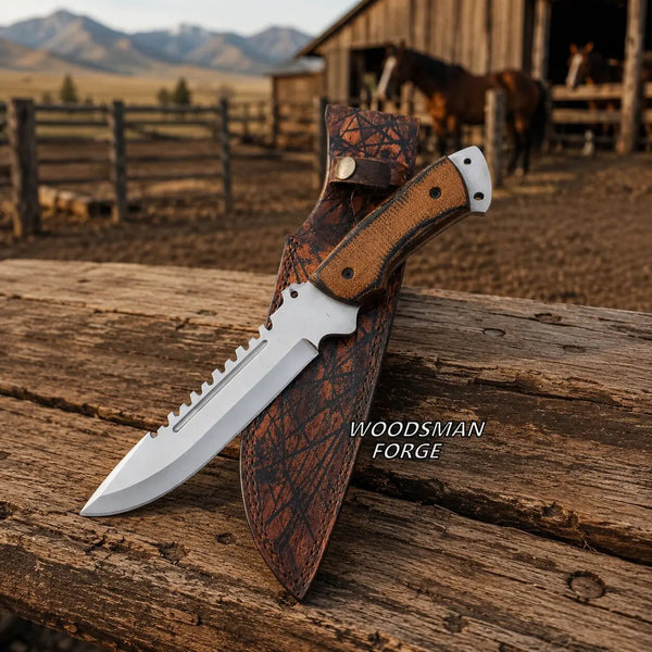 Load image into Gallery viewer, Ironvale D2 Hunter Point Bowie Knife – 13" Full Tang G10 Handle
