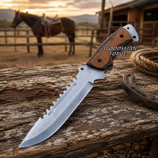 Load image into Gallery viewer, Ironvale D2 Hunter Point Bowie Knife – 13" Full Tang G10 Handle
