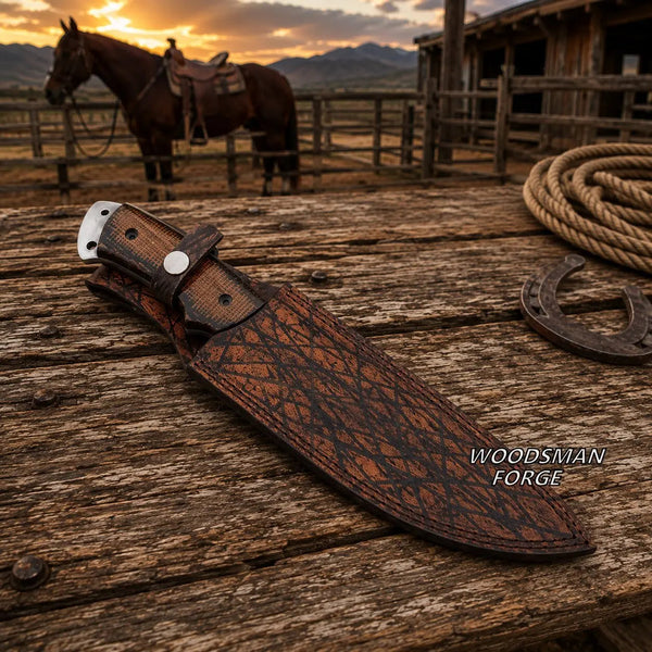 Load image into Gallery viewer, Ironvale D2 Hunter Point Bowie Knife – 13" Full Tang G10 Handle
