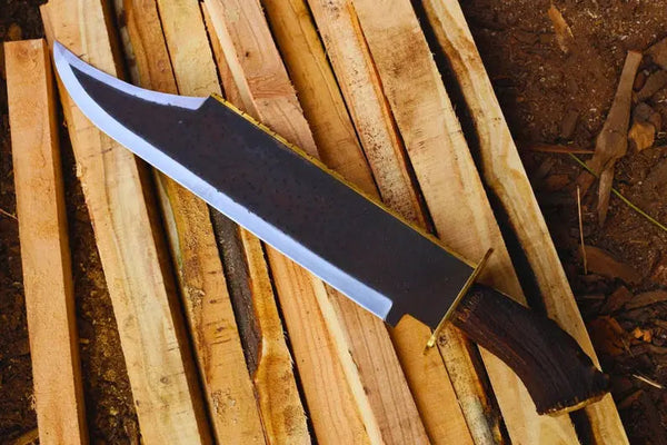 Load image into Gallery viewer, Handmade 1095 Carbon Steel Bowie Knife with Antler Handle &amp; Leather Sheath
