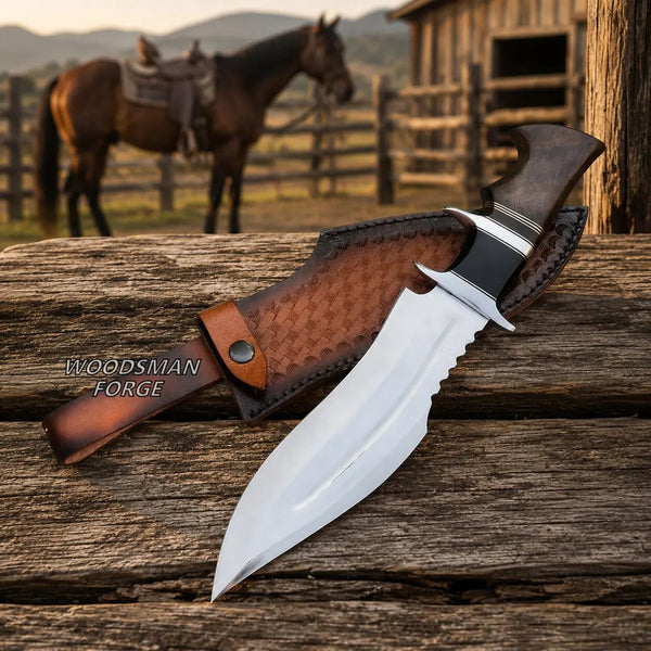 Load image into Gallery viewer, Nightforge D2 Bowie Knife – 14" Rosewood &amp; Micarta Handle
