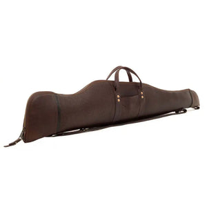Premium Leather Scoped Hunting Rifle Case - Espresso Color 