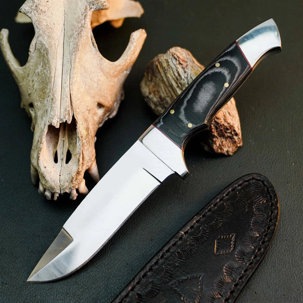 Load image into Gallery viewer, 8.8" Handmade Stainless Steel Hunting Knife – Full Tang Micarta Handle &amp; Sheath
