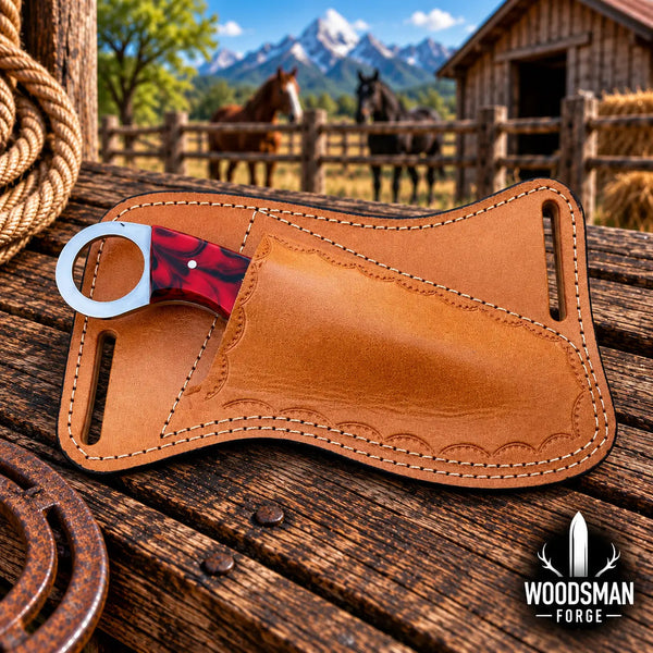 Load image into Gallery viewer, Ashridge Rasp Steel Skinner Knife – Resin Handle &amp; Leather Sheath
