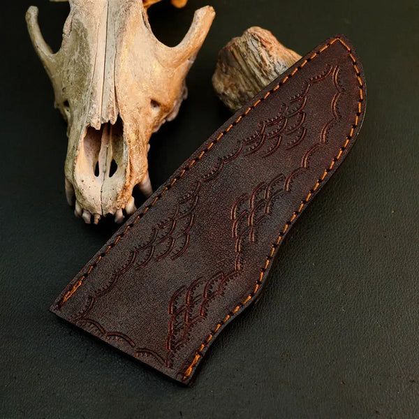 Load image into Gallery viewer, 9" Handmade Stainless Steel Bushcraft Knife – Full Tang Resin Handle &amp; Sheath
