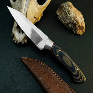 Cedar Ridge Stainless Steel Hunting Knife – Full Tang Micarta Handle