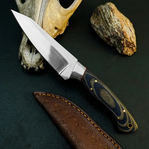 Load image into Gallery viewer, Cedar Ridge Stainless Steel Hunting Knife – Full Tang Micarta Handle

