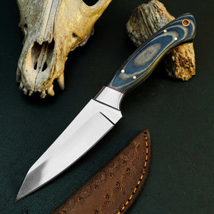 Cedar Ridge Stainless Steel Hunting Knife – Full Tang Micarta Handle