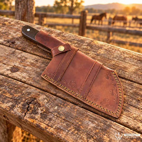 Load image into Gallery viewer, 512-Layer Damascus Cleaver Knife – Twistwood Forge™ Rosewood Handle
