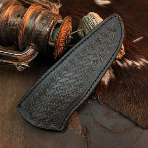 8.8" Handmade Damascus Bushcraft Knife – Full Tang Wood Handle & Sheath