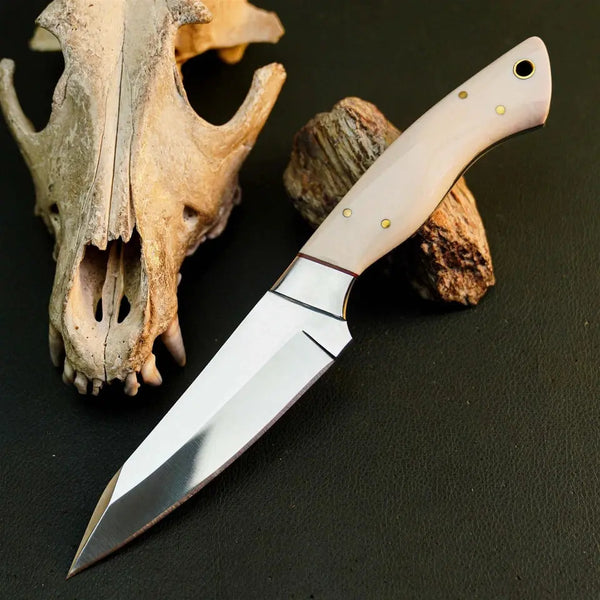 Load image into Gallery viewer, 8.7" Handmade Stainless Steel Bushcraft Knife – Full Tang Resin Handle &amp; Sheath
