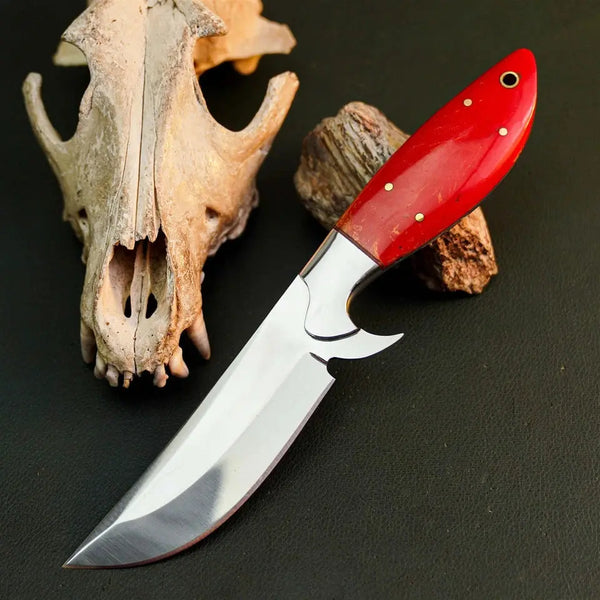 Load image into Gallery viewer, 9" Handmade Stainless Steel Bushcraft Knife – Full Tang Resin Handle &amp; Sheath
