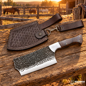 Mirrorcrest Blackstone High Carbon Steel Kitchen Cleaver – Resin Handle