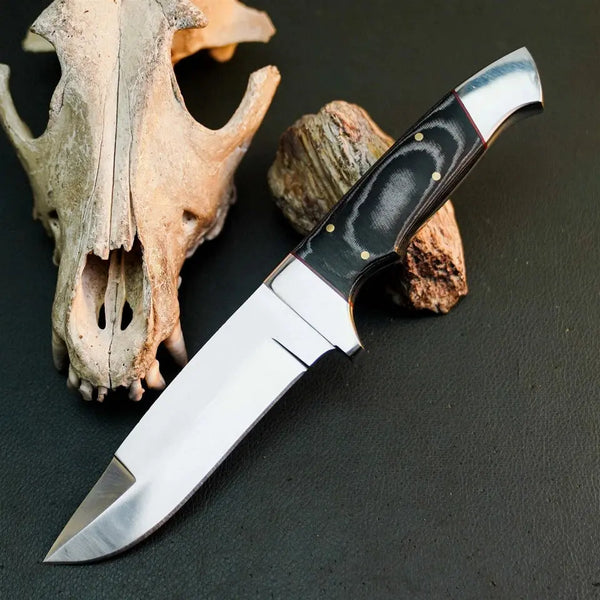 Load image into Gallery viewer, 8.8" Handmade Stainless Steel Hunting Knife – Full Tang Micarta Handle &amp; Sheath
