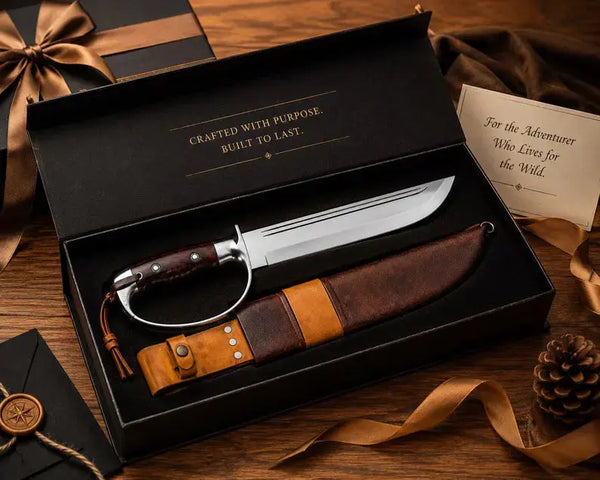 Load image into Gallery viewer, 18-Inch D2 Steel D-Guard Bowie Knife with Rosewood Handle
