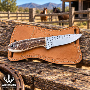 Staghollow Rasp Steel Skinner Knife – Stag Horn Handle