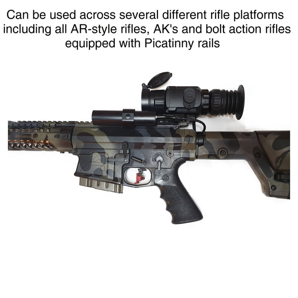 Load image into Gallery viewer, Bering Optics Hogster Stimulus Thermal Scope and External Picatinny Battery Pack on AR-platform Night Hunting Rifle
