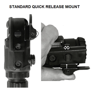 Bottom View of Bering Optics Thermal Scope with Standard QD Picatinny Mount