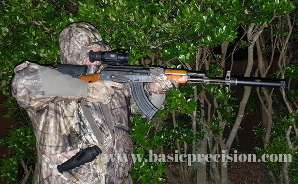 Load image into Gallery viewer, Night Hunting With Bering Optics Hogster Thermal / Digital Night Vision Sight Installed On AK-47 Rifle
