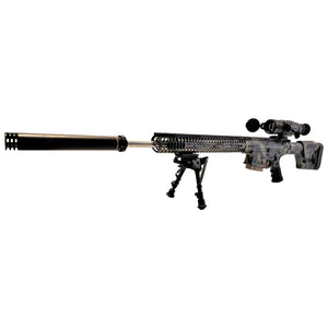 Night Hunting AR-10 Rifle With Bering Optics Super Yoter LRF Thermal Scope With Laser Rangefinder Installed On The Picatinny Rail