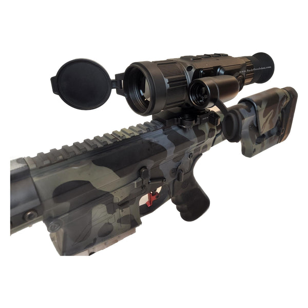 Load image into Gallery viewer, Bering Optics Super Yoter LRF Thermal Rifle Scope With Laser Rangefinder For Medium To Long-Range Night Hunting Installed On Picatinny Rail
