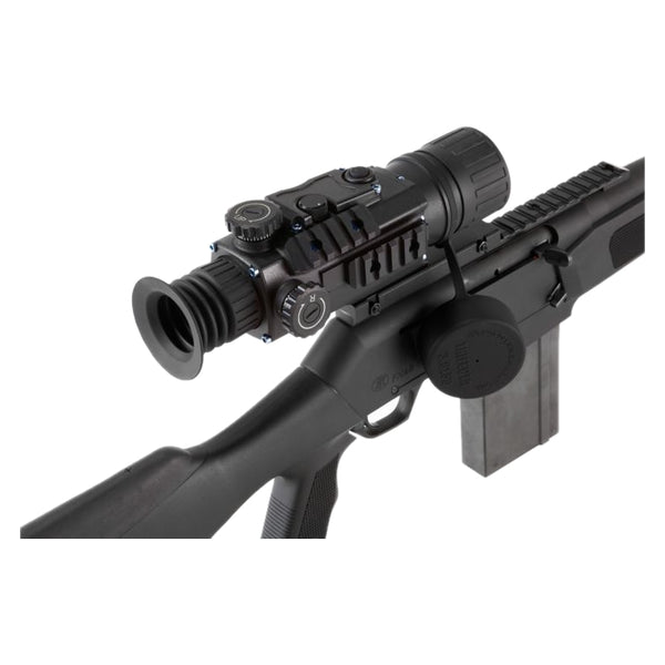 Load image into Gallery viewer, Bering Optics Trifecta Night Vision Rifle Sight 3x50 With High Performance CORE+ Tube Technology On A Rifle - Rear View
